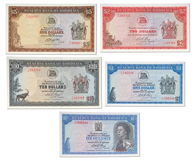Lot 327 - Rhodesia, Assorted Banknotes, to include; Ten...