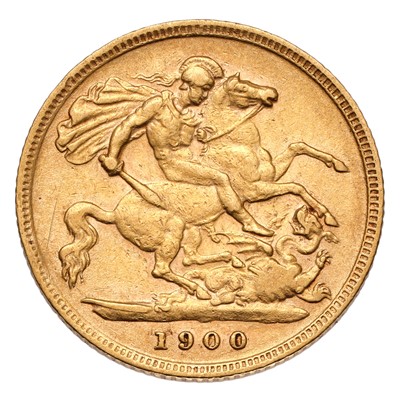 Lot 123 - Victoria, Half Sovereign 1900; good fine