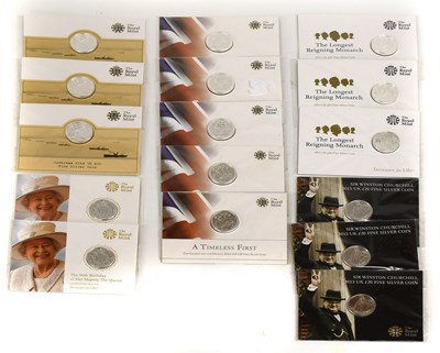 Lot 247 - 16x UK Fine Silver Twenty Pound Coins (.999...