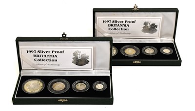 Lot 258 - 2x UK, Silver Proof Britannia Collections 1997,...