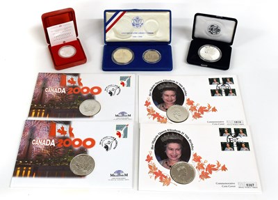 Lot 279 - Assorted World Silver Commemorative Coins, 8...