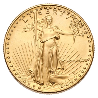 Lot 220 - USA, 1oz Gold Eagle 1987, $50 face value;...