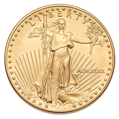 Lot 221 - USA, 1oz Gold Eagle 1989, $50 face value;...