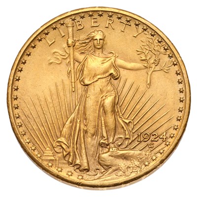 Lot 219 - USA, Gold $20, 'Double Eagle' 1924, obv....