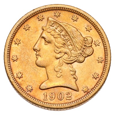 Lot 214 - USA, Five Dollars 1902S, San Francisco Mint,...