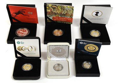 Lot 273 - 6x Royal Mint Silver Proof Coins, comprising;...