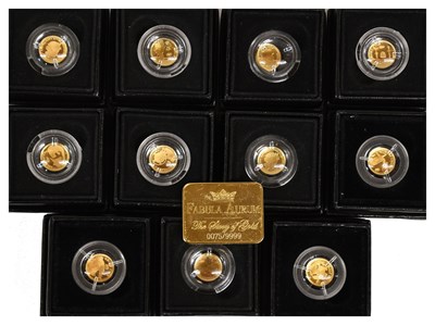 Lot 189 - 11x Fabula Aurum Miniature Gold Coins, each...