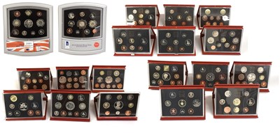Lot 234 - 19x UK Deluxe Proof Sets, comprising; 1986 and...