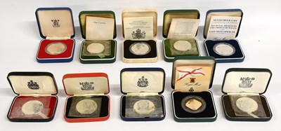 Lot 272 - 10x Silver Proof Commemorative Crowns,...