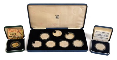 Lot 265 - A Cased Set of Silver Commemorative Crowns, 7...