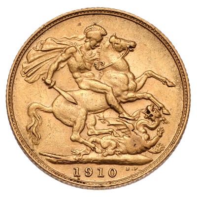 Lot 135 - Edward VII, Sovereign 1910; very fine