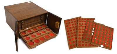 Lot 348 - A Hardwood Coin Collectors Cabinet, comprising...