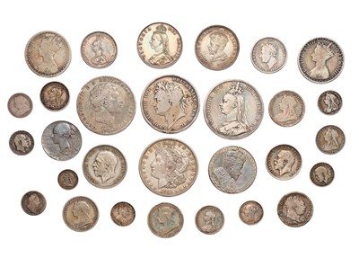 Lot 58 - Assorted UK and World Silver Coins and Medals;...