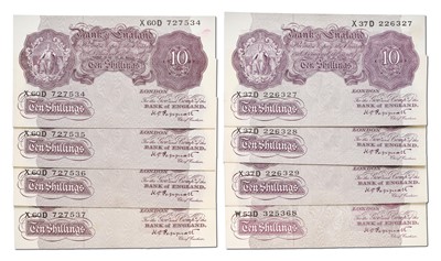 Lot 303 - 8x Bank of England, Emergency Issue Ten...