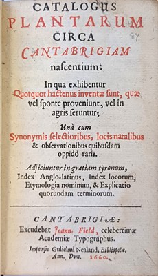 Lot 74 - [Ray (John)]. Catalogus plantarum circa...