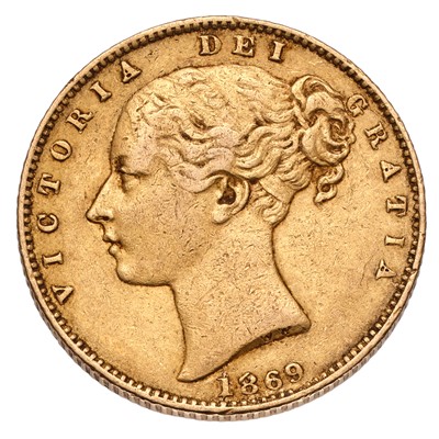 Lot 110 - Victoria, Sovereign 1869, die no. 8 (Marsh 53,...