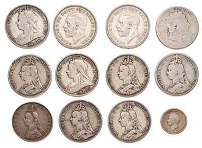 Lot 31 - 10x UK Crowns, to include; George III, 1820;...