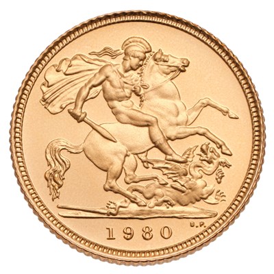 Lot 172 - Elizabeth II, Proof Half Sovereign 1980;...