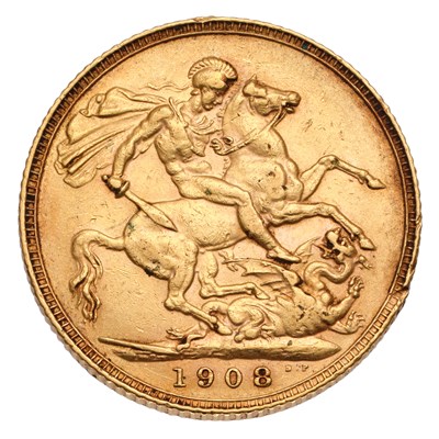 Lot 131 - Edward VII, Sovereign 1908; one or two edge...
