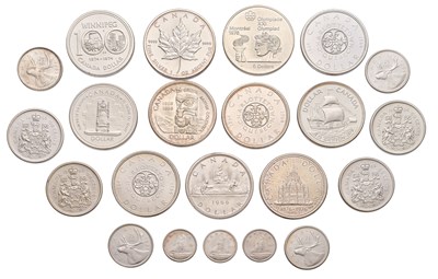 Lot 72 - Assorted Canadian Silver Coins, 22 coins, all...