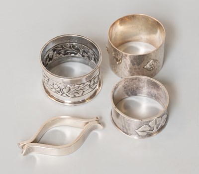 Lot 110 - Two Edward VII Silver Napkin-Rings; A George V...