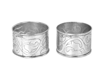Lot 116 - Two Edward VII Silver Napkin-Rings, by Keswick...