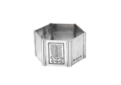 Lot 112 - A George V Silver and Niello Napkin-Ring, by...