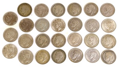Lot 54 - 27x UK Halfcrowns, all pre-1947 issues, from...