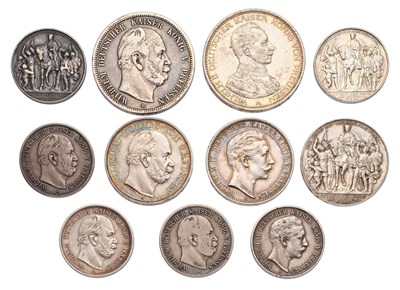 Lot 77 - Prussia, Assorted Silver Coins, 11 coins to...