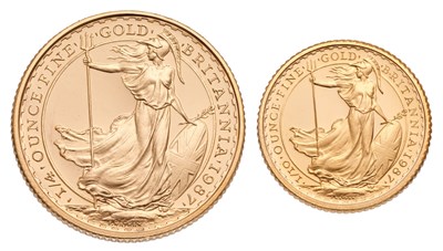 Lot 175 - Britannia Gold Two-Coin Proof Set 1987,...