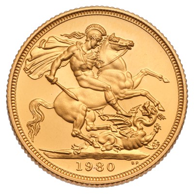 Lot 162 - Elizabeth II, Proof Sovereign 1980;...