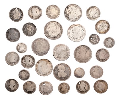 Lot 87 - Spanish Empire, Assorted Silver Coins, 30...