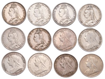Lot 42 - 12x Victoria, Crowns, comprising; (2x) 1887,...