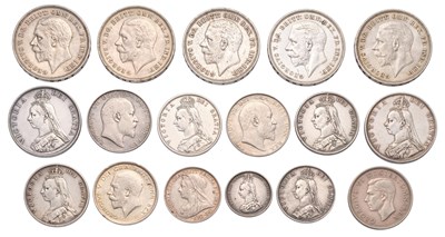 Lot 50 - Assorted UK Silver Coins, comprising; 5x...
