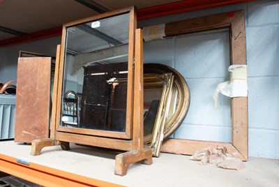 Lot 357 - Mirrors and Frames, including an oak framed...