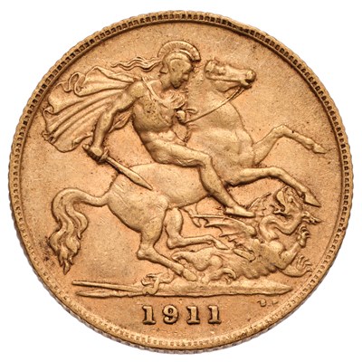Lot 148 - George V, Half Sovereign 1911; very fine