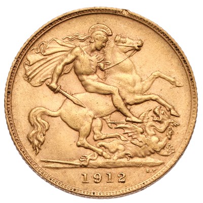 Lot 149 - George V, Half Sovereign 1912; slight edge...