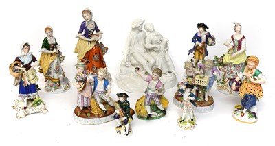 Lot 183 - A Collection of Continental Porcelain Figures,...