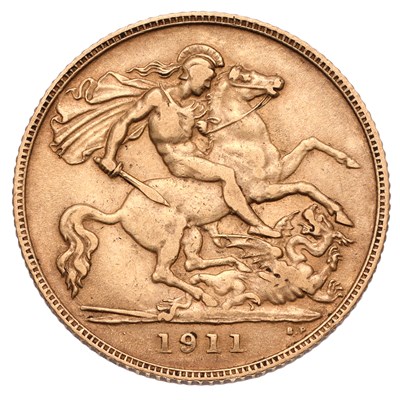 Lot 147 - George V, Half Sovereign 1911; good fine