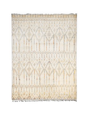 Lot 98 - A Modern Moroccan Rug, the cream field with...