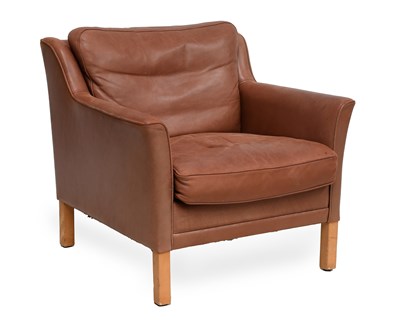 Lot 89 - A 1970s Danish Leather Lounge Chair, in the...