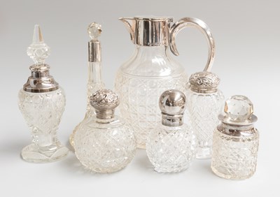 Lot 150 - Six Various Silver-Mounted Cut-Glass...
