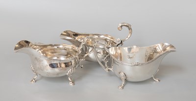 Lot 65 - Three Various Silver Sauceboats, two in the...
