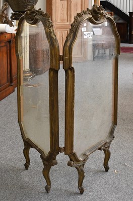 Lot 1364 - A 19th Century Two Leaf Glazed Screen, with...