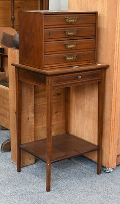 Lot 1362 - An Edwardian Crossbanded Lamp Table, together...