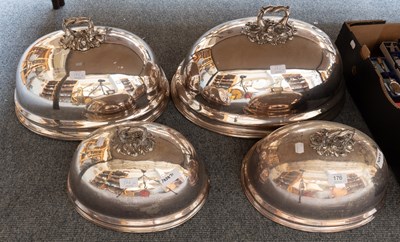 Lot 176 - A Set of Four Silver Plate Meat-Dish Covers,...