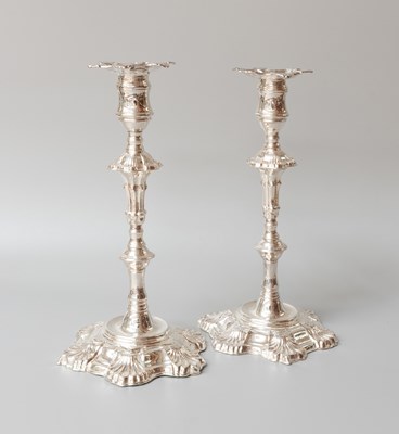 Lot 13 - A Pair of Old Sheffield Plate Candlesticks,...