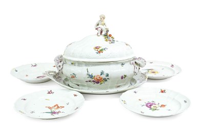 Lot 251 - A Volkstedt Porcelain Tureen, Cover and Stand,...