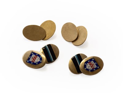 Lot 271 - A Pair of 9 Carat Gold Cufflinks, composed of...