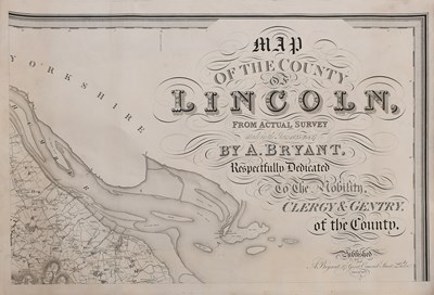 Lot 53 - Bryant (A.). Map of the County of Lincoln,...